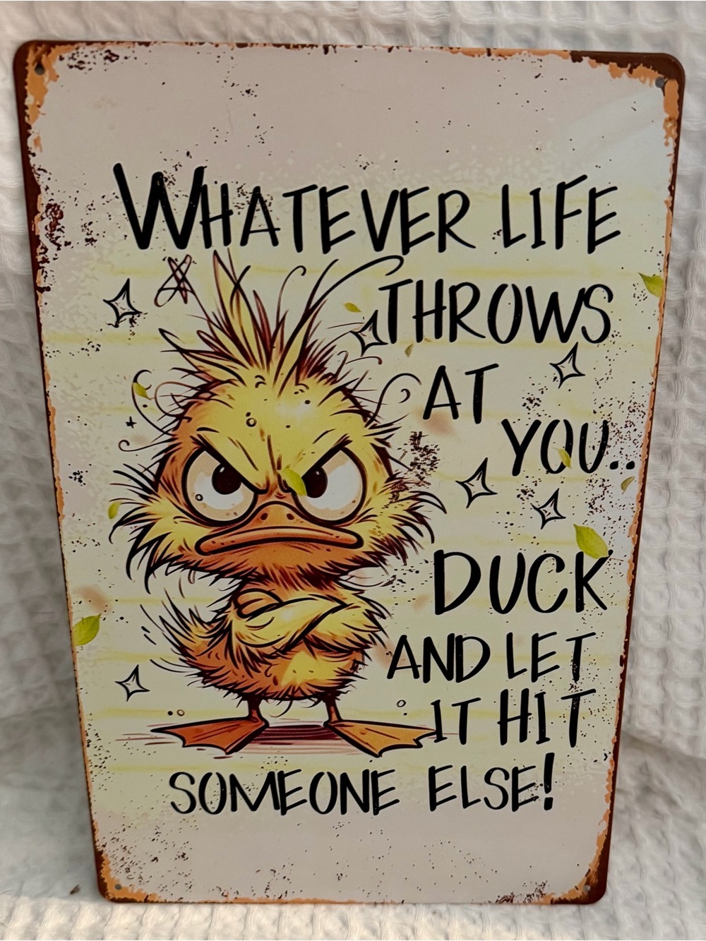 Whatever Life Throws At You Duck Wall Decor - Yellow